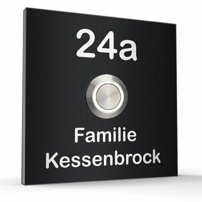 Türklingel Edelstahl 70x70mm Klingelplatte Klingelschild 3 Türklingel Edelstahl 70x70mm Klingelplatte Klingelschild – Bild 3