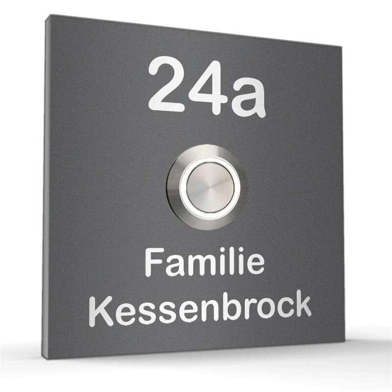 Türklingel Edelstahl 70x70mm Klingelplatte Klingelschild 4 Türklingel Edelstahl 70x70mm Klingelplatte Klingelschild – Bild 4