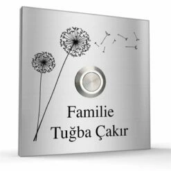 Türklingel Edelstahl 90x90mm Design Klingelplatte Klingelschild Pusti