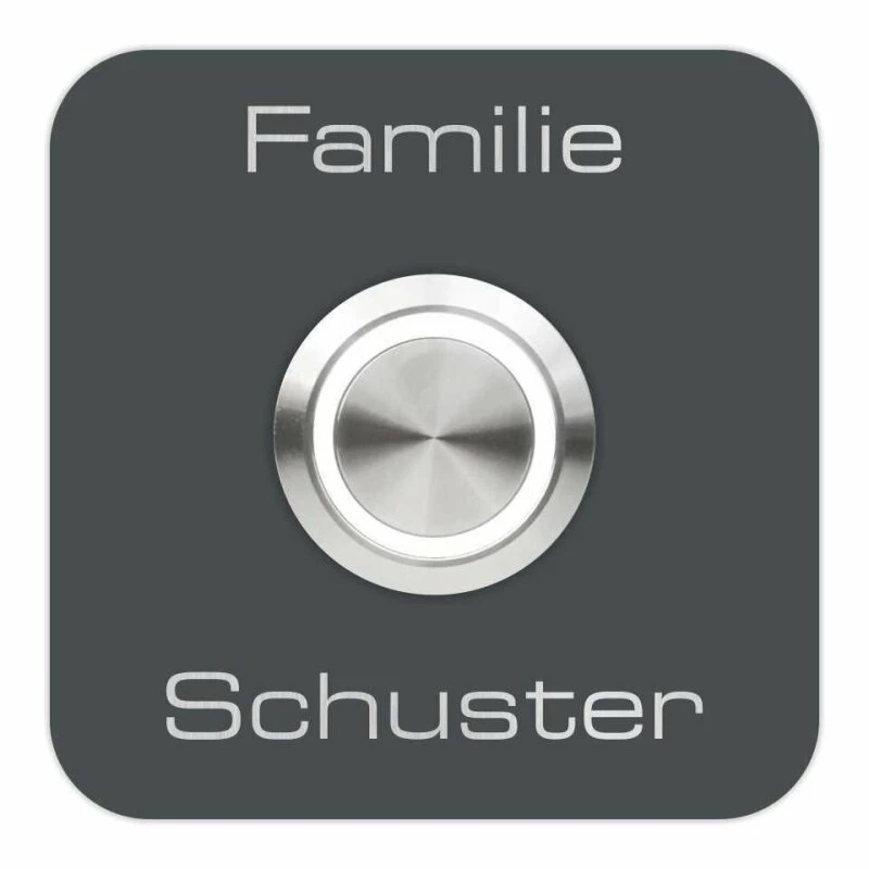 Türklingel Edelstahl Anthrazit 80x80mm Mit 35mm LED Taster 1 Türklingel Edelstahl Anthrazit 80x80mm Mit 35mm LED Taster