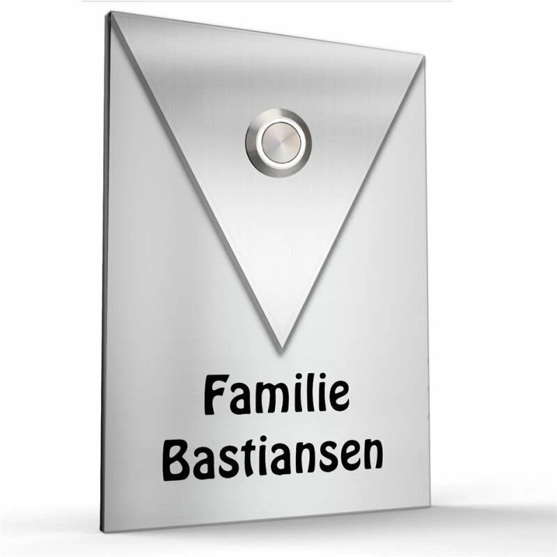 Türklingel Edelstahl Dreieck 110x160mm Klingelplatte Klingelschild Tessa 1 Türklingel Edelstahl Dreieck 110x160mm Klingelplatte Klingelschild Tessa