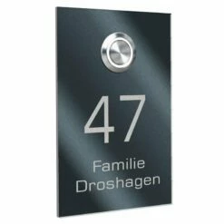 Türklingel Edelstahl Mit 35mm LED Taster 110x160mm -Türschilder aus Edelstahl Geschäft tuerklingel edelstahl mit 35mm led taster 110x160mm3