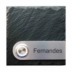 Türklingel Schiefer Edelstahl 100x100mm Mit Edelstahl Namens Applikation