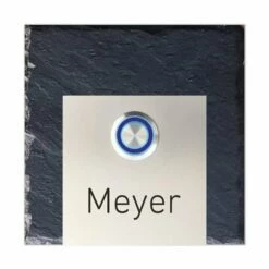 Türklingel Schiefer Edelstahl 100x100mm Mit Edelstahl Rechteck