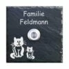 Türklingelschild Schiefer 100x100mm Katze