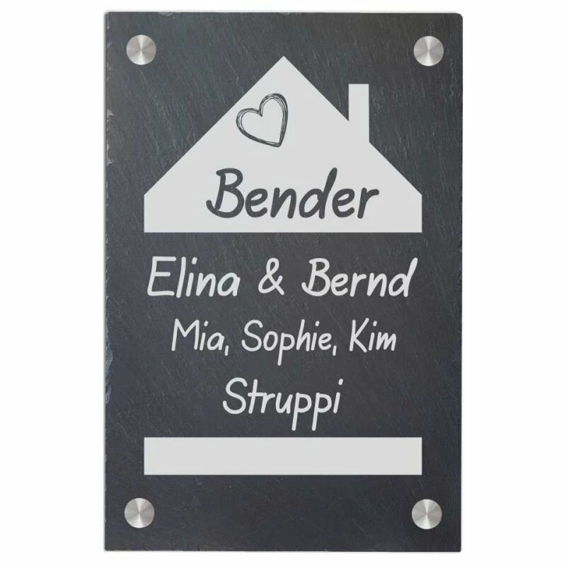 Türschild Aus Natur Schiefer 200x300 Mm Inkl. Beschriftung Home 1 Türschild Aus Natur Schiefer 200x300 Mm Inkl. Beschriftung Home
