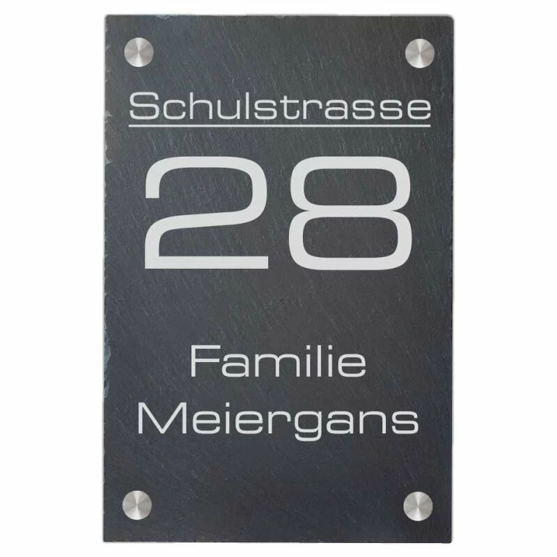 Türschild Aus Natur Schiefer 200x300 Mm Inkl. Beschriftung Street 1 Türschild Aus Natur Schiefer 200x300 Mm Inkl. Beschriftung Street