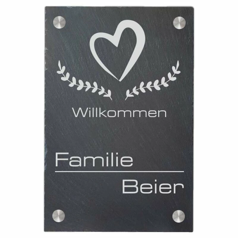 Türschild Aus Natur Schiefer 200x300 Mm Inkl. Beschriftung Willkommen 2 1 Türschild Aus Natur Schiefer 200x300 Mm Inkl. Beschriftung Willkommen 2