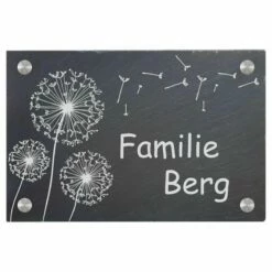 Türschild Aus Natur Schiefer 300x200 Mm Inkl. Beschriftung Flowerino