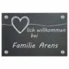 Türschild Aus Natur Schiefer 300x200 Mm Inkl. Beschriftung Herzlich