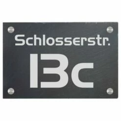 Türschild Aus Natur Schiefer 300x200 Mm Inkl. Beschriftung Number 1