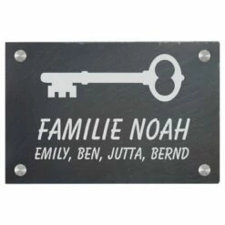 Türschild Aus Natur Schiefer 300x200 Mm Inkl. Beschriftung Schlüssel
