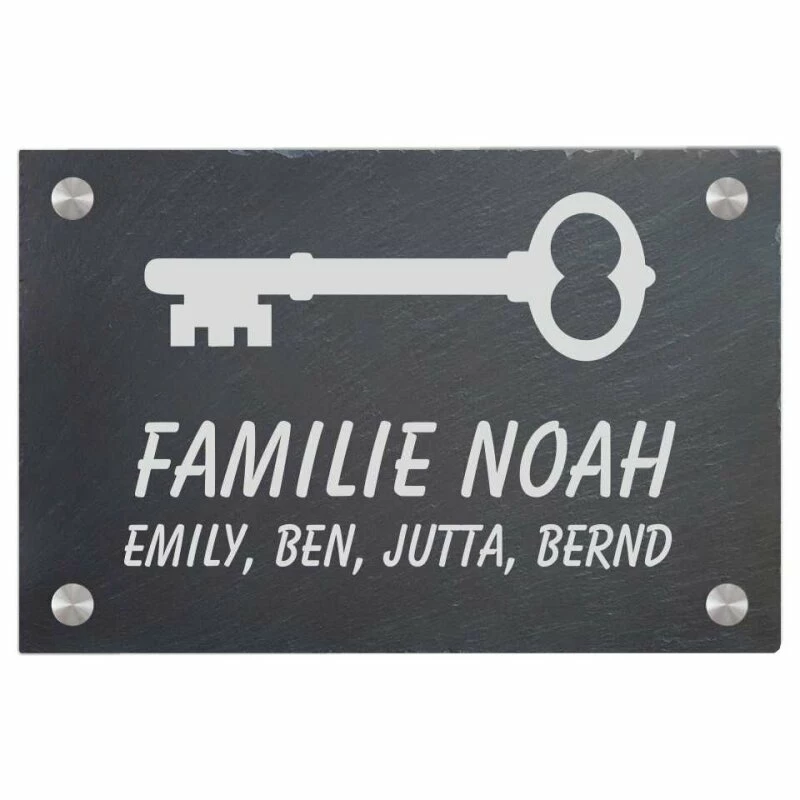 Türschild Aus Natur Schiefer 300x200 Mm Inkl. Beschriftung Schlüssel 1 Türschild Aus Natur Schiefer 300x200 Mm Inkl. Beschriftung Schlüssel