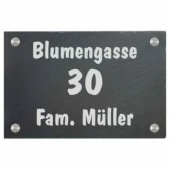 Türschild Aus Natur Schiefer 300x200 Mm Inkl. Beschriftung Street