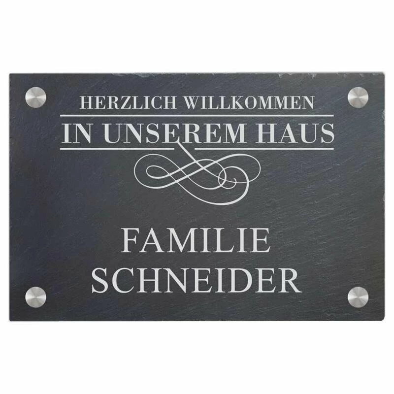 Türschild Aus Natur Schiefer 300x200 Mm Inkl. Beschriftung Zuhause 1 Türschild Aus Natur Schiefer 300x200 Mm Inkl. Beschriftung Zuhause