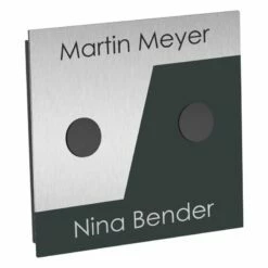 Ultraflache Aufputz 2 Familien Funkklingel Edelstahl 120x120mm Gerda