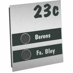 Ultraflache Aufputz 2 Familien Funkklingel Edelstahl RAL7016 120x160mm Bart
