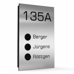 Ultraflache Aufputz 3 Familien Funkklingel Edelstahl 120x200mm Paula