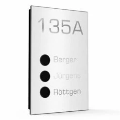 Ultraflache Aufputz 3 Familien Funkklingel Edelstahl 120x200mm Paula -Türschilder aus Edelstahl Geschäft ultraflache aufputz 3 familien funkklingel edelstahl 120x200mm paula4