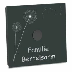 Ultraflache Aufputz Funkklingel 80x80mm Anthrazit RAL7016 Clara