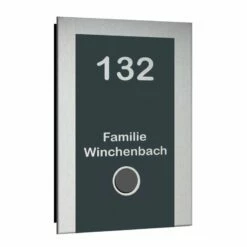Ultraflache Aufputz Funkklingel Anthrazit RAL 7016 110x160mm RW 400m 52 Melodien Winchi