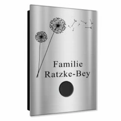 Ultraflache Aufputz Funkklingel Edelstahl 110x160mm RW 400m 52 Melodien Pusteblume