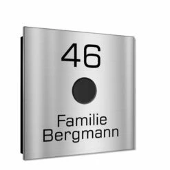 Ultraflache Aufputz Funkklingel Edelstahl 80x80mm RW 400m 52 Melodien Sam