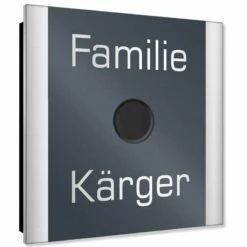 Ultraflache Aufputz Funkklingel Edelstahl RAL7016 Anthrazit Grau 120x120mm RW 400m 52 Melodien Caesar