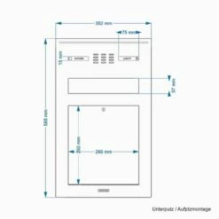 Unterputz / Aufputz-Briefkasten Audio Sprechsieb Edelstahl RAL Farbe -Türschilder aus Edelstahl Geschäft unterputz aufputz briefkasten audio sprechsieb edelstahl ral farbe3