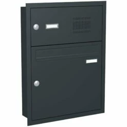Unterputz-Briefkasten Inklusive Klingel Anthrazit Grau RAL 7016