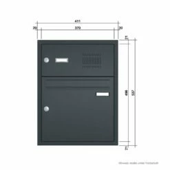 Unterputz-Briefkasten Inklusive Klingel Anthrazit Grau RAL 7016 -Türschilder aus Edelstahl Geschäft unterputz briefkasten inklusive klingel anthrazit grau ral 70163