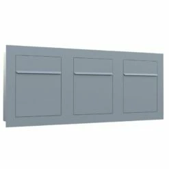 Unterputz Einbaubriefkasten Grau Metallic RAL 9007 3 Parteien