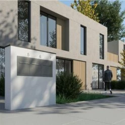 Unterputz Einbaubriefkasten Grau Metallic RAL 9007 3 Parteien -Türschilder aus Edelstahl Geschäft unterputz einbaubriefkasten grau metallic ral 9007 3 parteien3