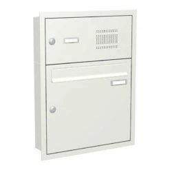 Unterputz Einbaubriefkastenanlage Mit Klingeltastern Und Sprechsieb Weiß 1-15 Fach Wählbar