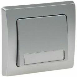 Unterputz Wipptaster Mit Namensschild Silber 0-250V~/ 10A, Inkl. Rahmen