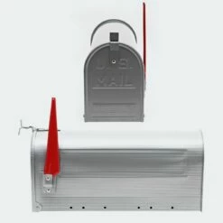 US Mailbox Amerikanischer Briefkasten Postkasten BOX Wandbriefkasten Kult SILBER -Türschilder aus Edelstahl Geschäft us mailbox amerikanisches design silber briefkasten standbriefkasten3