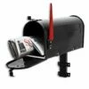 US Mailbox Briefkasten Amerikanisches Design Schwarz Mit Wandhalterung