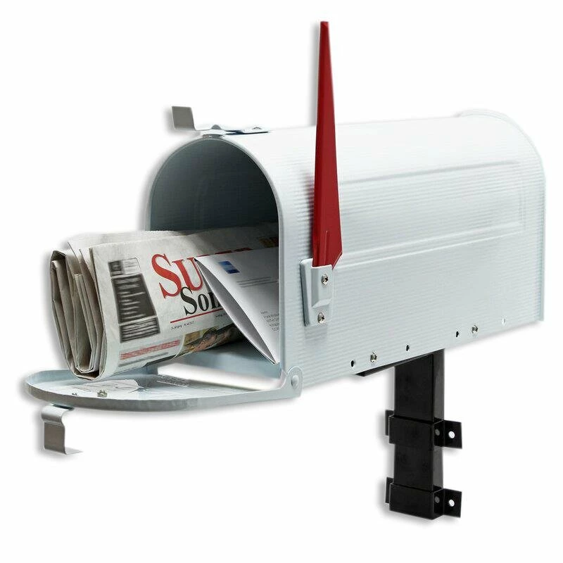 US Mailbox Briefkasten Amerikanisches Design Weiß Mit Wandhalterung 1 US Mailbox Briefkasten Amerikanisches Design Weiß Mit Wandhalterung