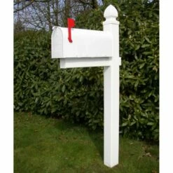 US Mailbox-Ständer Standfuß Weiß -Türschilder aus Edelstahl Geschäft us mailbox staender standfuss weiss6