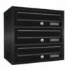 Wand Briefkastenanlage 3FACH SCHWARZ RAL 9005 Pulverbeschichtet