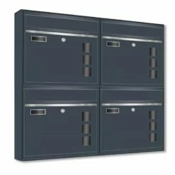 Wandbriefkästen Mit Sichtfenster Beliebig Erweiterbar Bis 50 Kästen In RAL 7016 Feinstruktur Mit Edelstahlblende -Türschilder aus Edelstahl Geschäft wandbriefkaesten mit sichtfenster beliebig erweiterbar bis 50 kaesten in ral 7016 feinstruktur mit edelstahlblende3