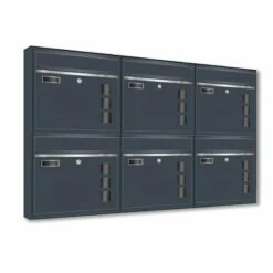 Wandbriefkästen Mit Sichtfenster Beliebig Erweiterbar Bis 50 Kästen In RAL 7016 Feinstruktur Mit Edelstahlblende -Türschilder aus Edelstahl Geschäft wandbriefkaesten mit sichtfenster beliebig erweiterbar bis 50 kaesten in ral 7016 feinstruktur mit edelstahlblende4