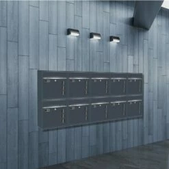 Wandbriefkästen Mit Sichtfenster Beliebig Erweiterbar Bis 50 Kästen In RAL 7016 Feinstruktur Mit Edelstahlblende -Türschilder aus Edelstahl Geschäft wandbriefkaesten mit sichtfenster beliebig erweiterbar bis 50 kaesten in ral 7016 feinstruktur mit edelstahlblende7