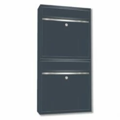 Wandbriefkästen Ohne Sichtfenster Beliebig Erweiterbar Bis 50 Kästen In RAL 7016 Feinstruktur Mit Edelstahlblende