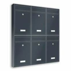 Wandbriefkästen Ohne Sichtfenster Beliebig Erweiterbar Bis 50 Kästen In RAL 7016 Feinstruktur -Türschilder aus Edelstahl Geschäft wandbriefkaesten ohne sichtfenster beliebig erweiterbar bis 50 kaesten in ral 7016 feinstruktur3