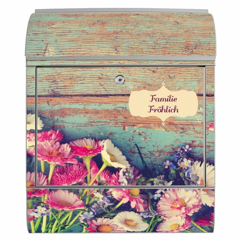 Wandbriefkasten Briefkasten Edelstahl Blumenpfücken 3 Wandbriefkasten Briefkasten Edelstahl Blumenpfücken – Bild 3