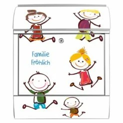 Wandbriefkasten Briefkasten Edelstahl Happy Kids