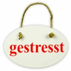 Wendeschild Oval, 15 X 10 Cm, Gestresst/relaxed