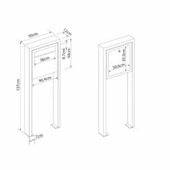 Zaunbriefkasten Standbriefkasten Weiß RAL 9016 -Türschilder aus Edelstahl Geschäft zaunbriefkasten standbriefkasten weiss ral 90166