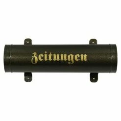 Zeitungsrolle Briefkasten Postkasten Katalogeinwurf Antik Nostalgie Gold